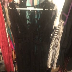 Sheer Black Lace See Through Swimsuit Cover/Dress